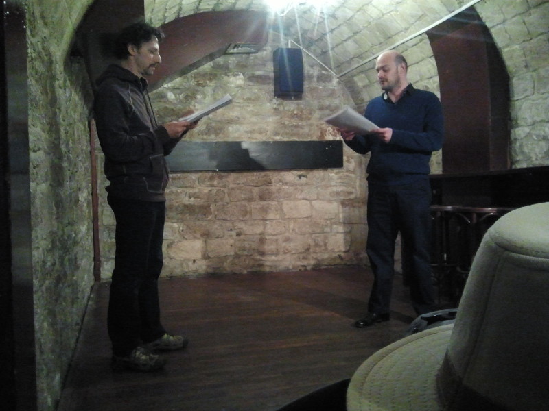 Dario Costa and James Joint in Moving Parts’ reading of Tenebrae in 2013